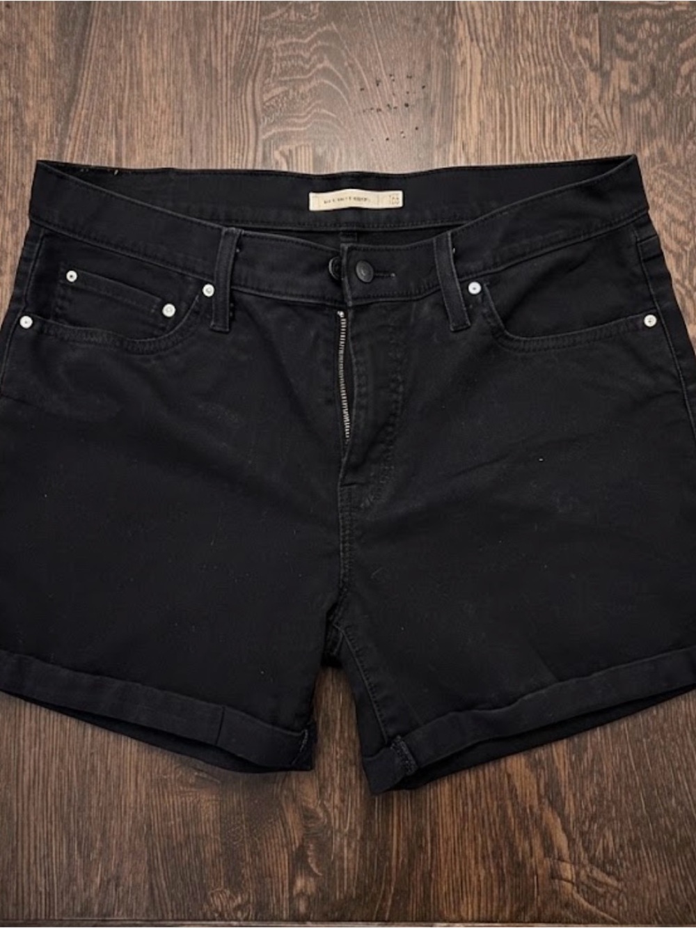 Levi's Black High-Rise Denim Shorts